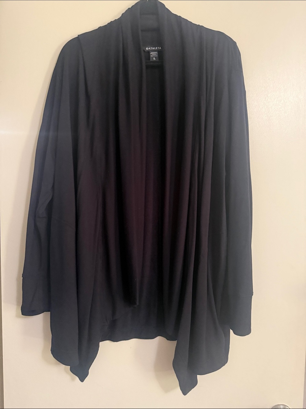 Athleta Men's Black Lightweight Open Drape Shirt Jacket